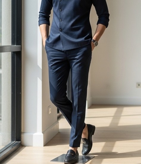 Casual Navy Blue Pant